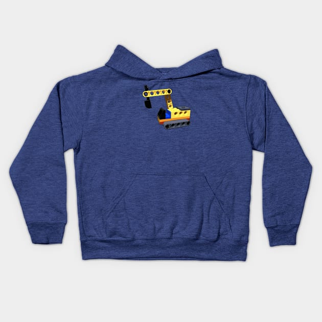 Brick Creations - Motorised Excavator Kids Hoodie by druscilla13